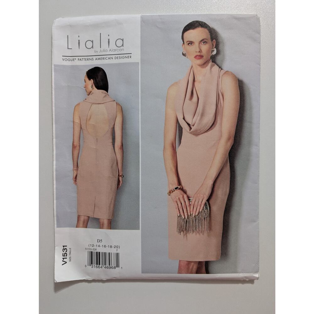 V1531 Vogue Lialia Evening Dress Pattern by Julia Alarcon Size D5 12 14 16 18 20